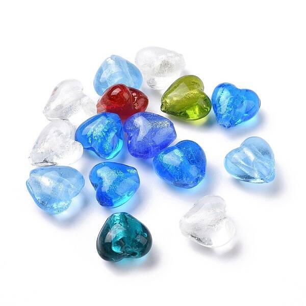 Handmade Silver Foil Glass Beads