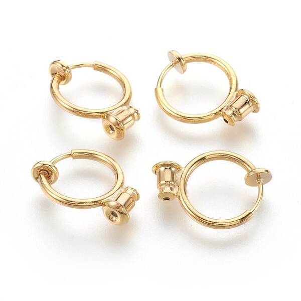 Brass Clip-on Hoop Earrings