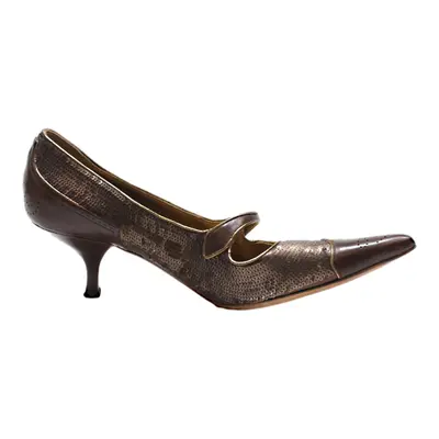 PRADA Pump Heels Brown Synthetic Womens UK 5.5