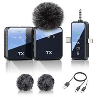 3-in-1 Wireless Lavalier Microphone for iPhone/Android/Camera – 328ft Range, 18H Battery, Compact Clip-On Mic for Recording...