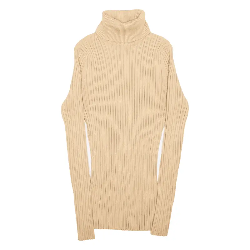 IT'S OUR TIME Jumper Beige Tight Knit High Neck Womens XL