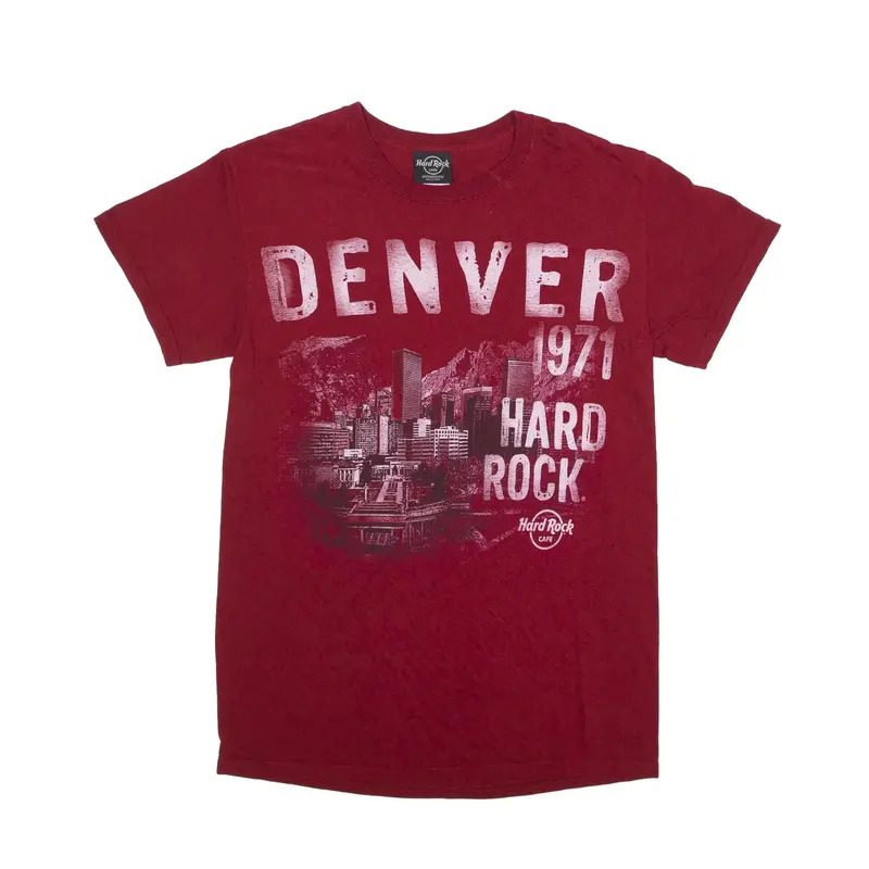 HARD ROCK CAFE Denver USA T-Shirt Red Short Sleeve Mens S