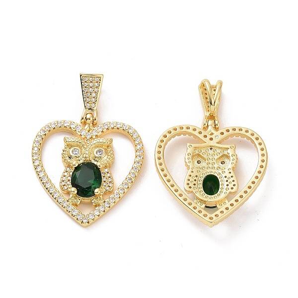 Brass Micro Pave Clear Cubic Zirconia Pendants