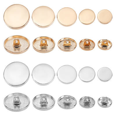 100Pcs 10 Styles Alloy Shank Buttons