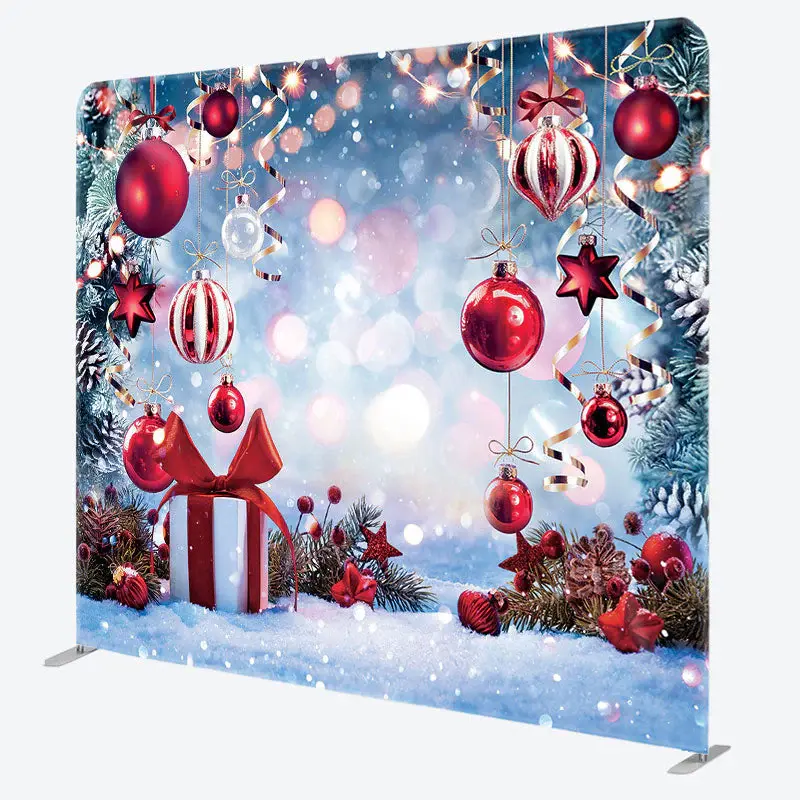 Aperturee Winter Snowy Bokeh Christmas Pillow Case Backdrop - Aperturee
