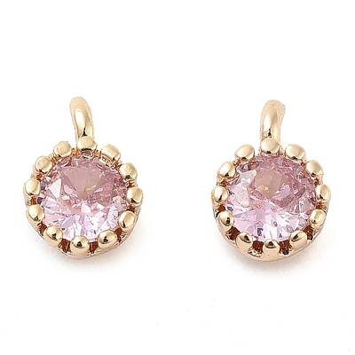 Brass Micro Pave Cubic Zirconia Charms