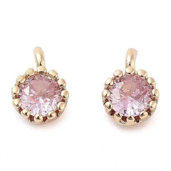 Brass Micro Pave Cubic Zirconia Charms
