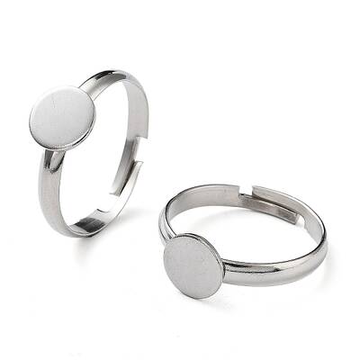 Non-Tarnish Ion Plating(IP) 304 Stainless Steel Adjustable Pad Ring Settings
