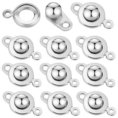 20Pcs 201 Stainless Steel Snap Clasps