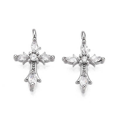 Brass Micro Pave Cubic Zirconia Pendants