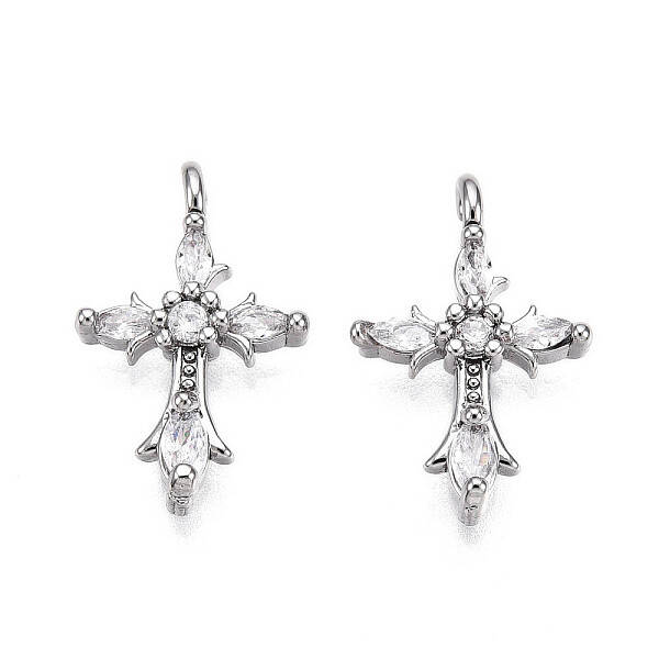 Brass Micro Pave Cubic Zirconia Pendants