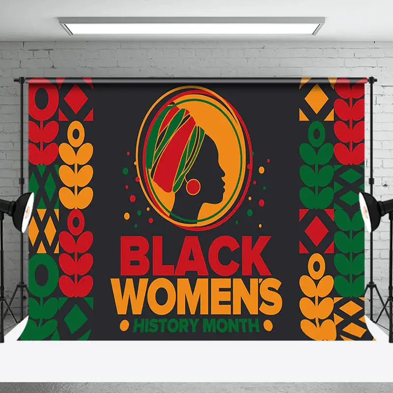 Tribal Floral Black Womens History Month Backdrop - Aperturee