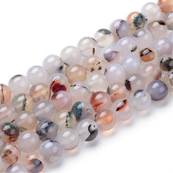 Natural Dendritic Agate Beads Strands