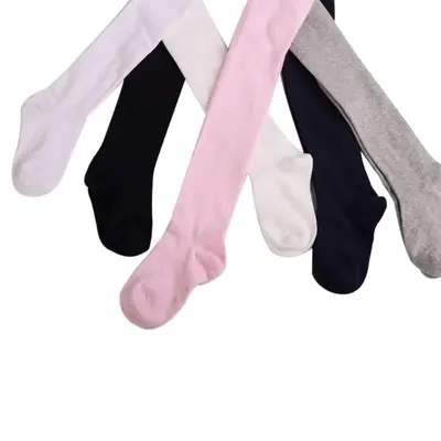 Kids Baby Girls Cotton Tights Pure Color Warm Soft Elastic High Waist Pantyhose for Daily Wearing Baby Non