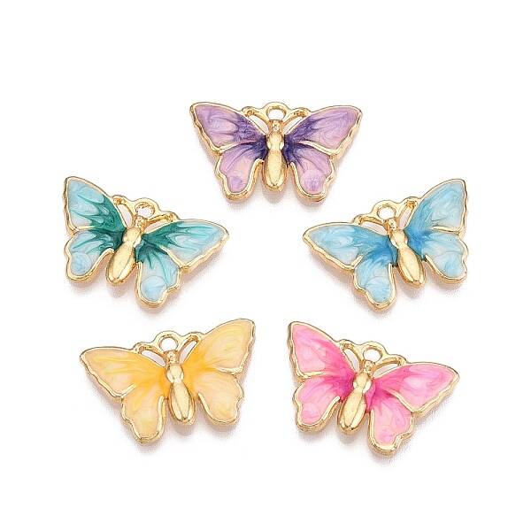 Rack Plating Alloy Enamel Pendants