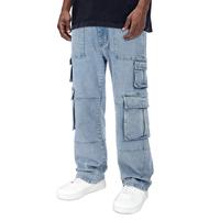 GINGTTO Men's Baggy Jeans Loose Hip Hop Wide Leg Denim Pants with Cargo Pockets