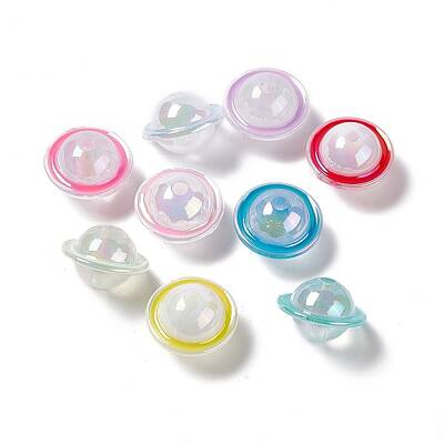 UV Plating Rainbow Iridescent Acrylic Beads