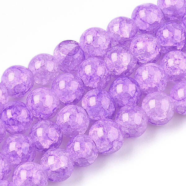 Baking Painted Crackle Glass Bead Strands