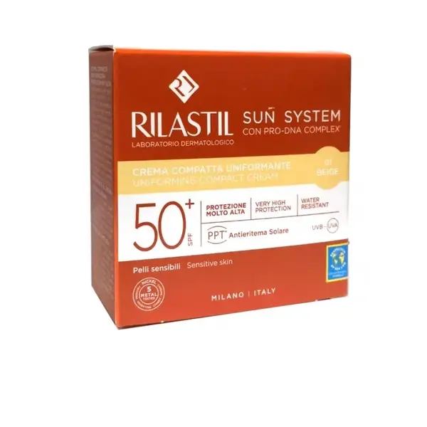 Rilastil Sun System Crema compatto Uniformante Spf50+ Tonalità 01 Beige 10g