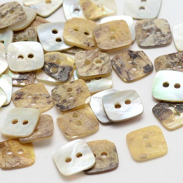 2-Hole Square Mother of Pearl Buttons