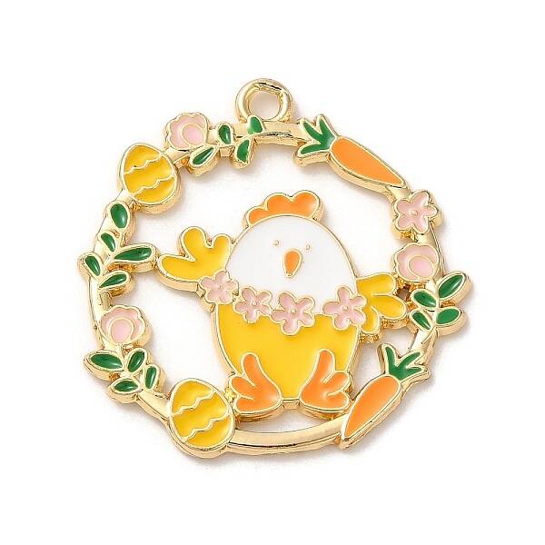 Easter Theme Alloy Enamel Pendants