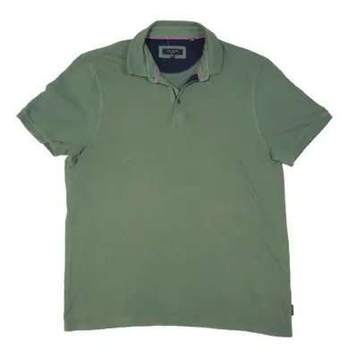 TED BAKER Polo Shirt Green Short Sleeve Mens L