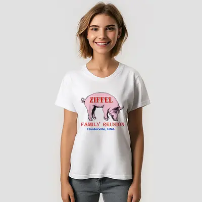 Retro Pig Custom Name Family Reunion T-Shirt