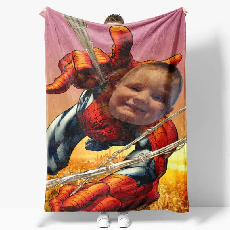 Personalized Climbing Spider Hero Red Boy Blanket - Lofaris
