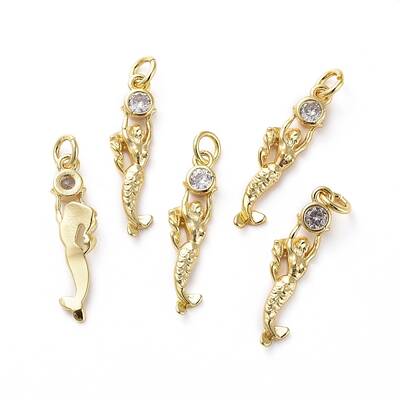 Brass Micro Pave Cubic Zirconia Pendants
