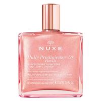 NUXE Huile Prodigieuse Floral Shimmering Multi Purpose Dry Oil for Face, Body & Hair. Luxurious Rose Gold Glow and Deep Hydra...