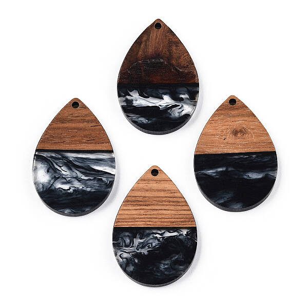 Transparent Resin & Walnut Wood Pendants
