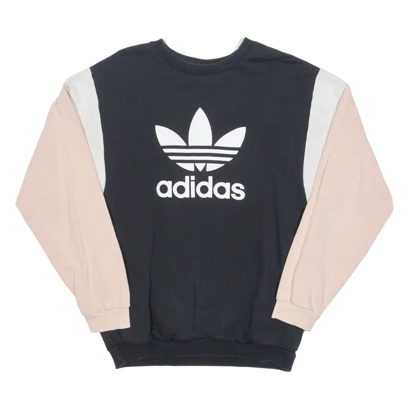 ADIDAS ORIGINALS Womens Sweatshirt Black Crew Neck UK 12