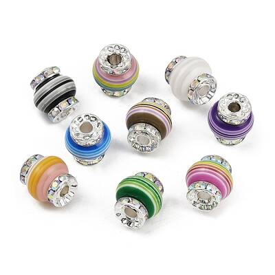 Rondelle Strip Plastic European Beads