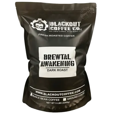 Brewtal Awakening Dark Roast 5 LB - Dark Roast - Whole Bean - Ground Coffee, Ground