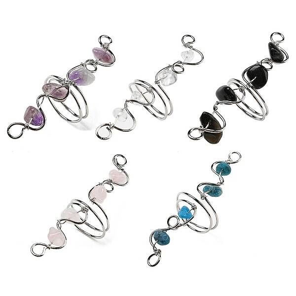 Natural Mixed Gemstone Chips Finger Ring