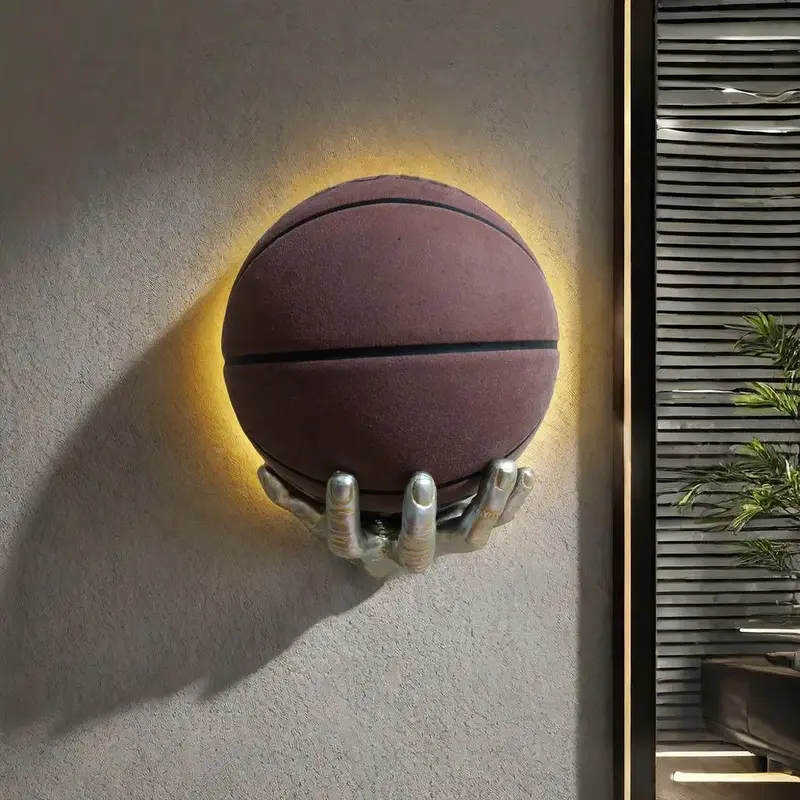Creative Wall Mounted Basketball Holder, 1 Count Resin Hand Shaped Basketball Display Rack, Basketball Storage Rack, Home Dec...