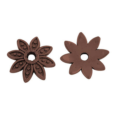 8-Petal Tibetan Style Alloy Flower Bead Caps