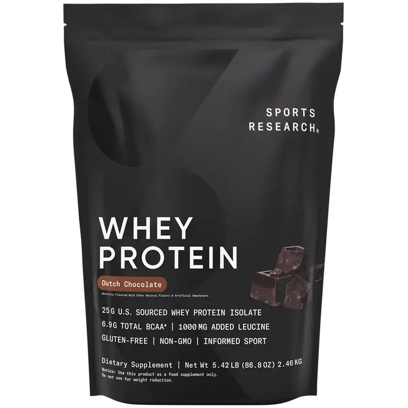 Sports Research Whey Protein - Sports Nutrition Whey Isolate Protein Powder - 5 lb Bag Bulk Protein Powder 25g per Serving