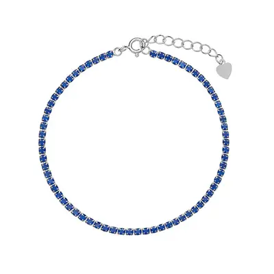 Again Jewelry Bracciale Tennis In Argento Con Zirconi Cubici Blu Ajnr0002