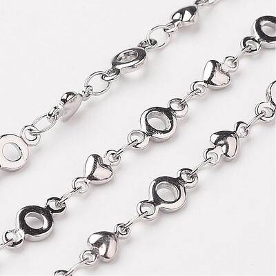 Tarnish Resistant 304 Stainless Steel Heart Chains