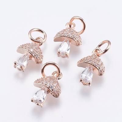 Brass Micro Pave Cubic Zirconia Charms