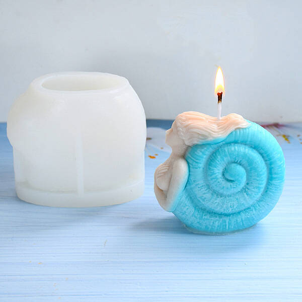 Conch Goddess Girl Candle Food Grade Silicone Statue Molds