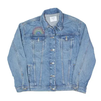 OLD NAVY Rainbow Denim Jacket Blue Womens S