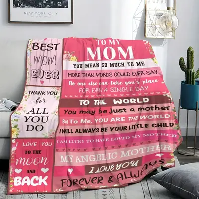 1 Piece Comfortable Blanket Gift for Mom, Birthday Gift for Mom from Daughter and Son, Gift for Mother's Day, Christmas and V...
