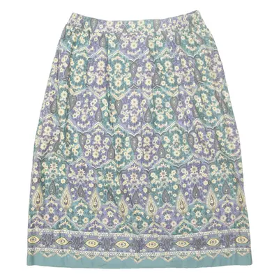 JANTZEN Womens A-Line Skirt Green Midi Crazy Pattern M