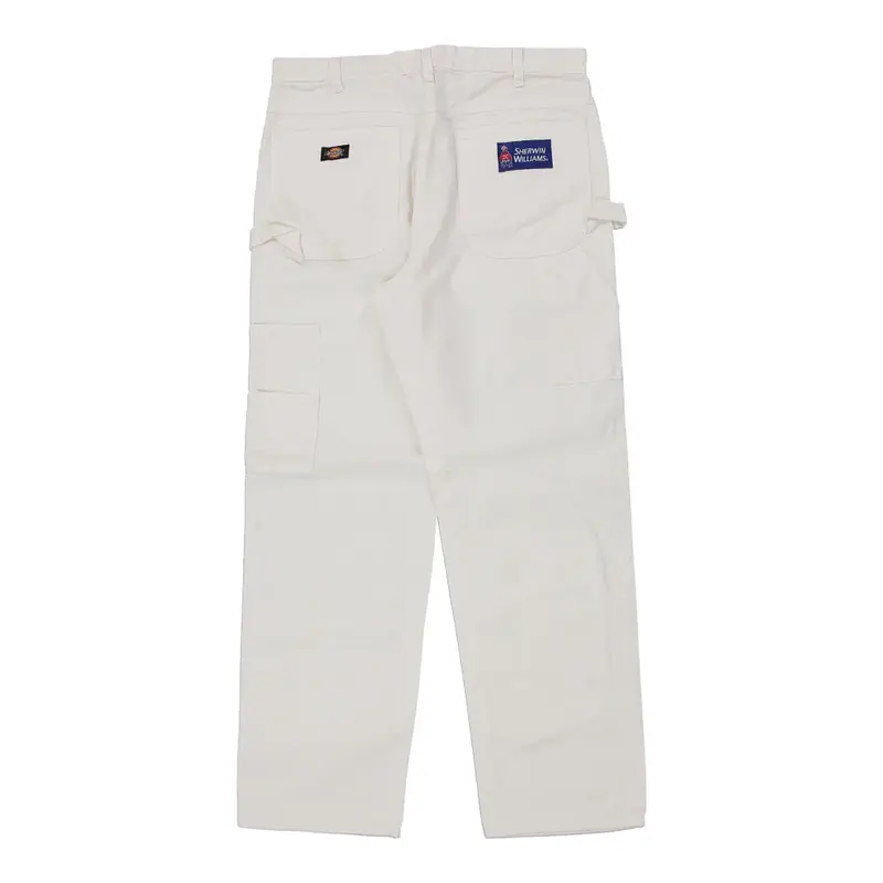 Dickies Carpenter Trousers - 34W 30L White Cotton