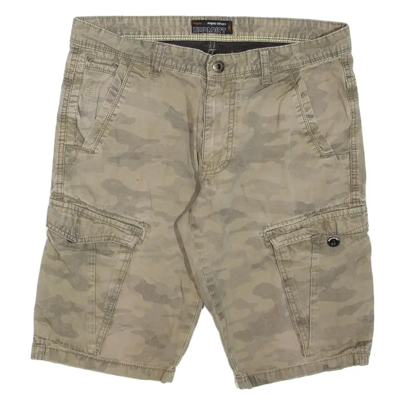 URBAN DISTRICT Mens Cargo Shorts Brown Camouflage M W36