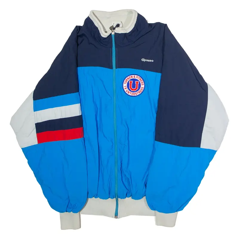 GONSO TV Unterstrass Mens Track Jacket Blue 90s Colourblock L