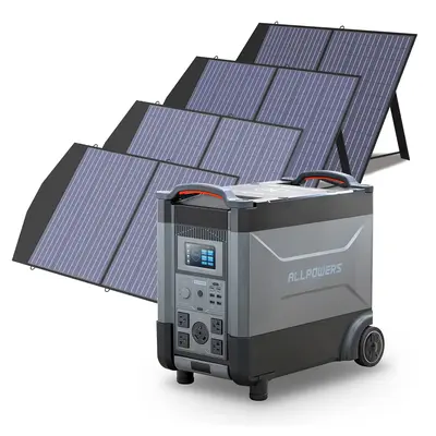 4000W Solar Power Generator, Portable Power Station and 4PCS 100W Solar Panels SP027