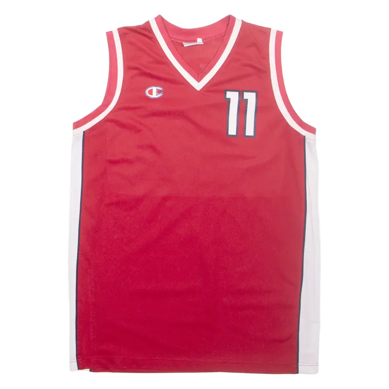 CHAMPION Basketball Boys Vest Red Sleeveless V-Neck 16Y
